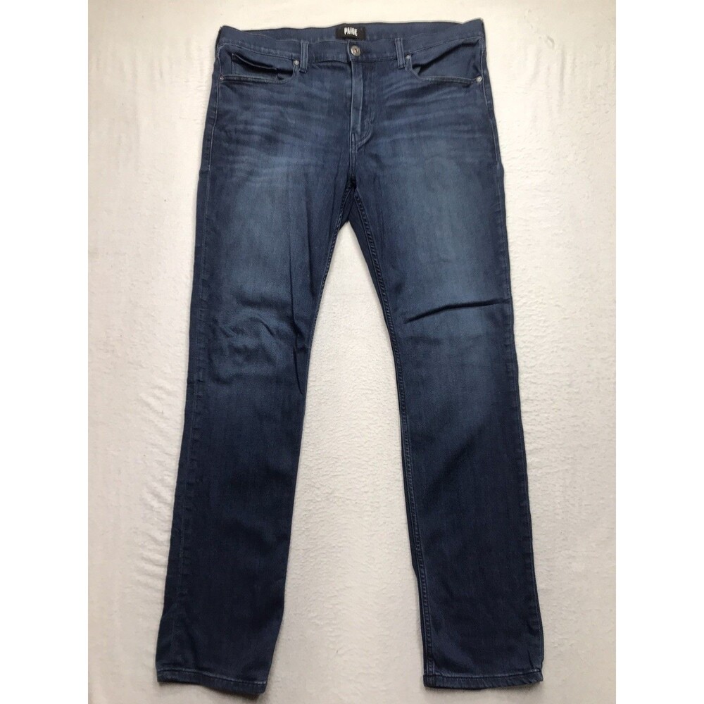 PAIGE Federal Jeans Men 36 (38x33 fit) Dark Whisker Wash Stretch Denim